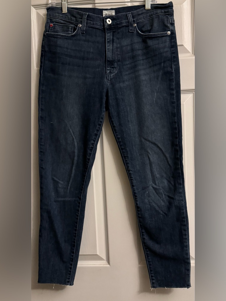 Hudson Blair High Rise Super Skinny Jeans Dark Indigo Stretch Denim